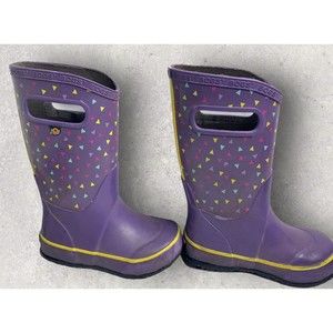 BOGS Snow Boots Kids Size 10 Purple Polka Dot Winter Shoes